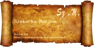 Szekerka Marina névjegykártya